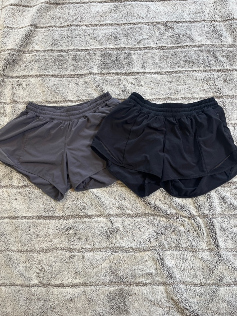 lululemon athletica Hotty Hot Lined Shorts Set — Black and Gray
